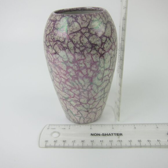 Antique Weller Pottery Cloudburst Vase 5" Lustre Mottled Purple Art Deco 1920s - Picture 13 of 13